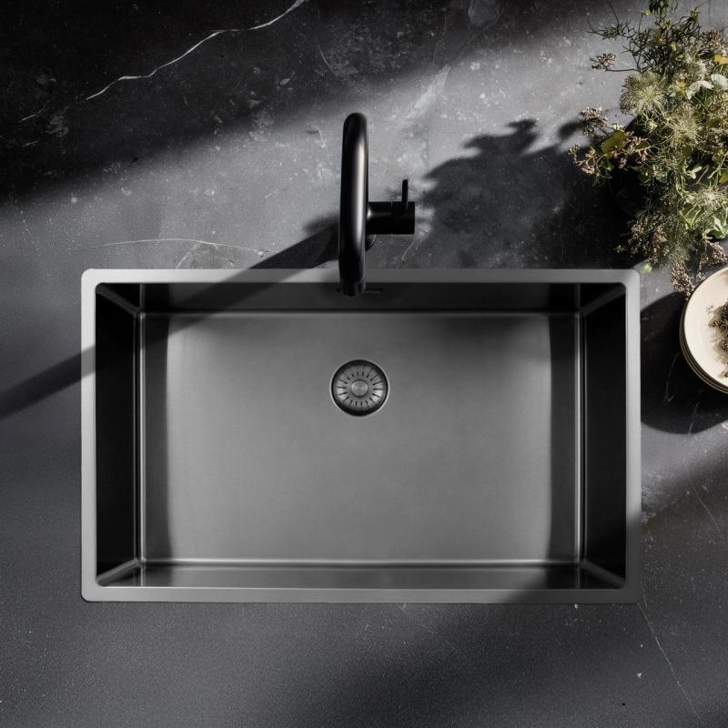 Pure.Sink Exclusivo large stainless steel sink 70x40 cm 10mm radius undermount, flush mount and top mount PEX7040-02