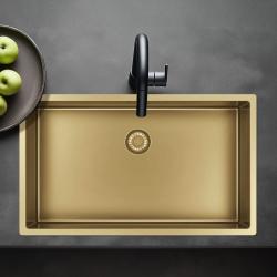 Pure.Sink Exclusivo suuri kultainen allas 70x40 cm 10mm säde alapuolella, tasoon upotettu ja päälle asennettu PEX7040-60