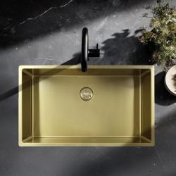 Pure.Sink Exclusivo suuri kultainen allas 70x40 cm 10mm säde alapuolella, tasoon upotettu ja päälle asennettu PEX7040-60