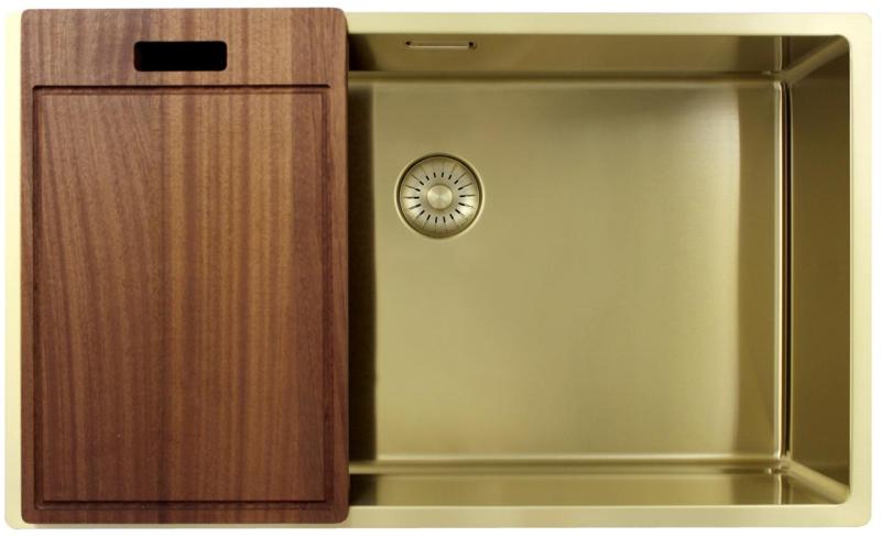 Pure.Sink Exclusivo suuri kultainen allas 70x40 cm 10mm säde alapuolella, tasoon upotettu ja päälle asennettu PEX7040-60