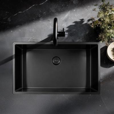 Pure.Sink Exclusivo suuri Gun metal -allas 70x40 cm 10mm säde alapuolella, tasoon upotettava ja päälle asennettava PEX7040-61