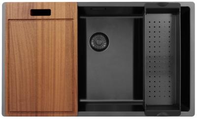Pure.Sink Exclusivo suuri Gun metal -allas 70x40 cm 10mm säde alapuolella, tasoon upotettava ja päälle asennettava PEX7040-61