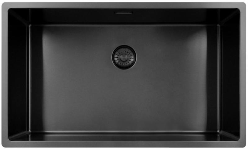 Pure.Sink Exclusivo large Gun metal sink 70x40 cm 10mm radius undermount, flush mount and top mount PEX7040-61