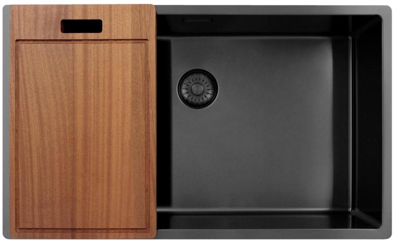 Pure.Sink Exclusivo large Gun metal sink 70x40 cm 10mm radius undermount, flush mount and top mount PEX7040-61