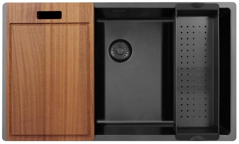 Pure.Sink Exclusivo large Gun metal sink 70x40 cm 10mm radius undermount, flush mount and top mount PEX7040-61