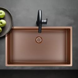 Pure.Sink Exclusivo suuri kuparinen tiskiallas 70x40 cm 10mm säde alapuolella, tasoon upotettava ja päälle asennettava PEX7040-62