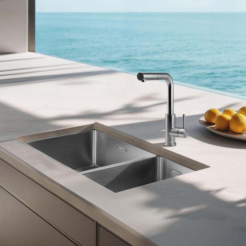 Pure.Sink Exclusivo Stainless Steel 1.5 One and a half sink 34+18 cm 10mm radius PEX341840-02