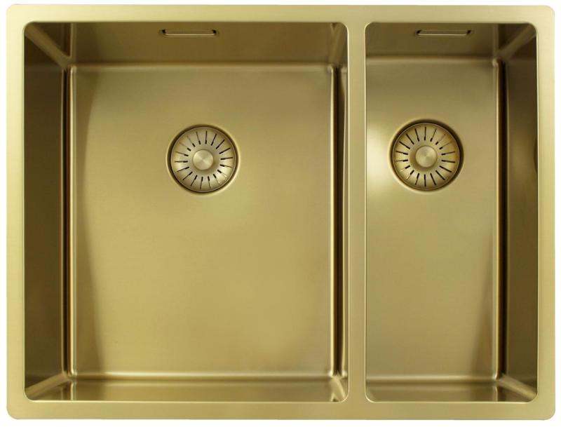 Pure.Sink Exclusivo Golden 1.5 one and a half bowl sink 34+18 cm 10mm radius PEX341840-60