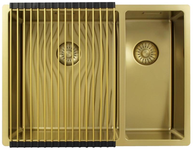 Pure.Sink Exclusivo Golden 1.5 one and a half bowl sink 34+18 cm 10mm radius PEX341840-60