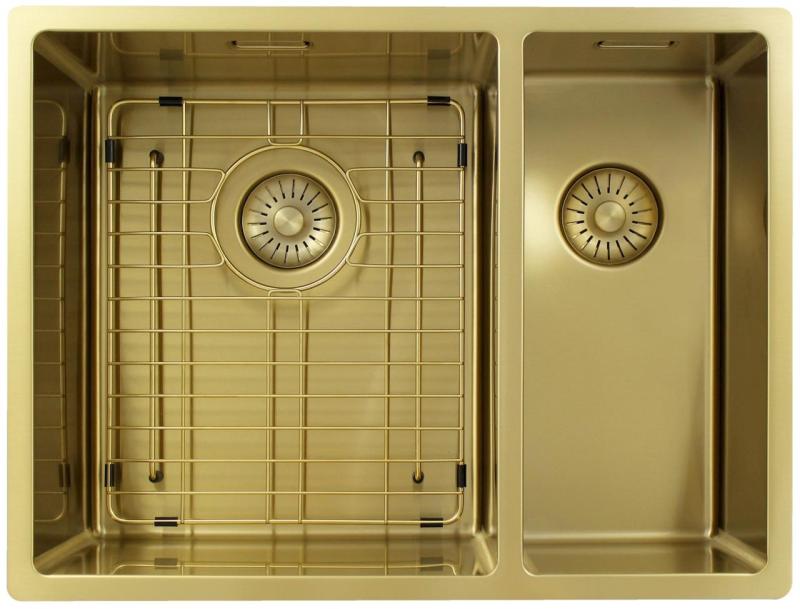 Pure.Sink Exclusivo Golden 1.5 one and a half bowl sink 34+18 cm 10mm radius PEX341840-60