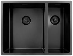 Pure.Sink Exclusivo Gun Metal 1,5 puolikas allas 34+18 cm 10mm säde PEX341840-61