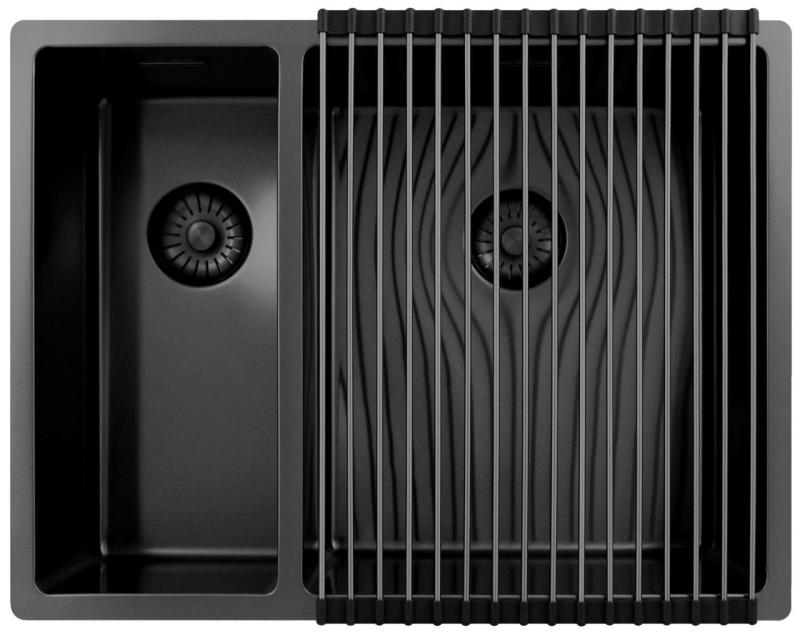 Pure.Sink Exclusivo Gun Metal 1,5 puolikas tiskiallas 18+34 cm 10mm säde PEX183440-61