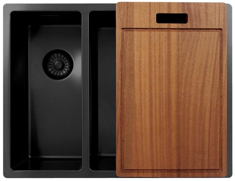 Pure.Sink Exclusivo Gun Metal 1,5 puolikas tiskiallas 18+34 cm 10mm säde PEX183440-61