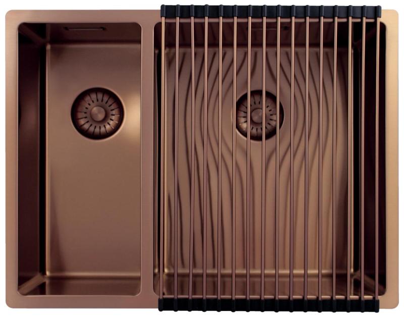 Pure.Sink Exclusivo Copper 1.5 one and a half bowl sink 18+34cm 10mm radius PEX183440-62