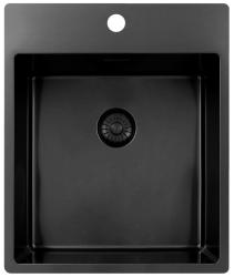 Pure.Sink Exclusivo Gun Metal -allas 44x52 cm Tapwing hanareiällä 10mm säde PEX4040T-61