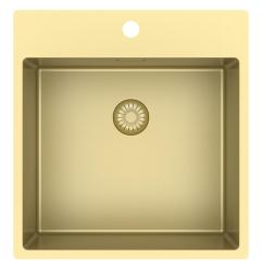 Pure.Sink Exclusivo Kultainen tiskiallas 49x52 cm Tapwing hanareiällä 10mm säde PEX4540T-60