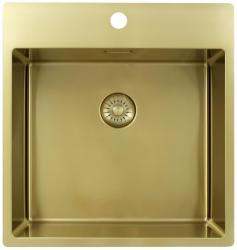 Pure.Sink Exclusivo Kultainen tiskiallas 49x52 cm Tapwing hanareiällä 10mm säde PEX4540T-60