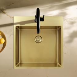 Pure.Sink Exclusivo Kultainen tiskiallas 49x52 cm Tapwing hanareiällä 10mm säde PEX4540T-60