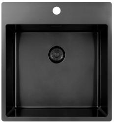 Pure.Sink Exclusivo Gun Metal tiskiallas 49x52 cm Tapwing hana-aukolla 10mm säde PEX4540T-61