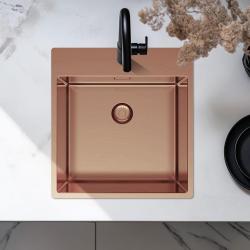 Pure.Sink Exclusivo Kuparinen tiskiallas 49x52 cm Tapwing hanareiällä 10mm säde PEX4540T-62