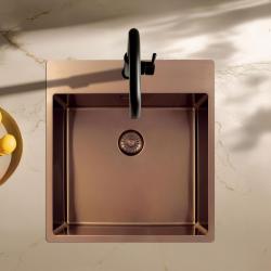 Pure.Sink Exclusivo Kuparinen tiskiallas 49x52 cm Tapwing hanareiällä 10mm säde PEX4540T-62