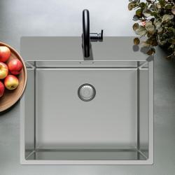 Pure.Sink Exclusivo RVS-pesuallas 54x52cm Tapwing hanareikäpenkillä 10mm säde PEX5040T-02
