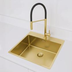 Pure.Sink Exclusivo Kultainen tiskiallas 54x52 cm Tapwing hanareiällä 10mm säde PEX5040T-60