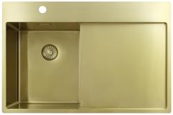 Pure.Sink Exclusivo Kultainen pieni allas viemäröinnillä 78x52 cm hanasiipi vasemmalla PEX3478LT-60