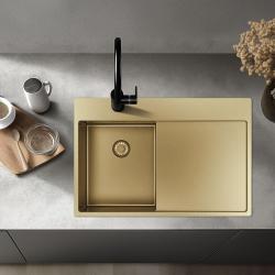Pure.Sink Exclusivo Kultainen pieni tiskiallas valutusalueella 78x52 cm Tapwing oikealla PEX3478RT-60