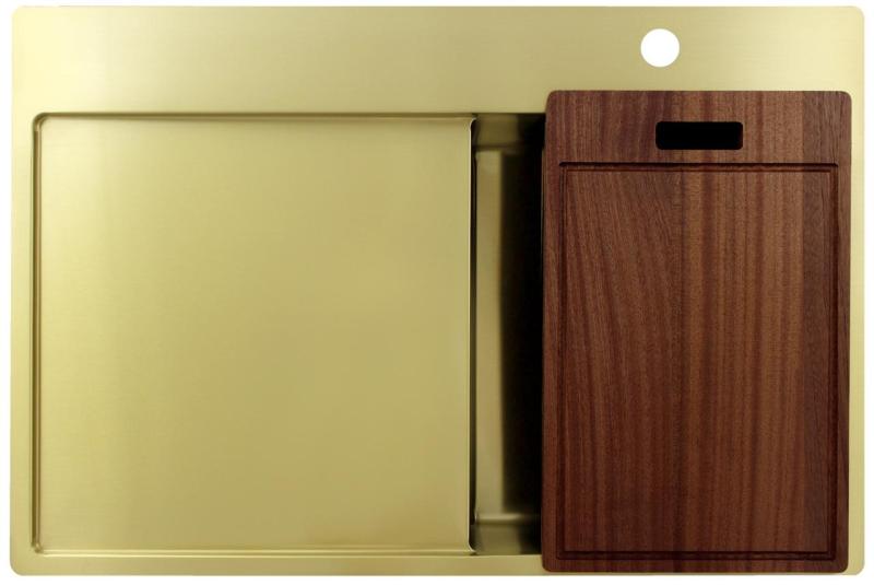 Pure.Sink Exclusivo Kultainen pieni pesuallas, jossa on tippakaukalo 78x52 cm Hana oikealla PEX3478RT-60