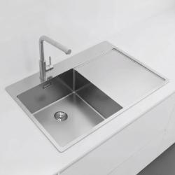 Pure.Sink Exclusivo RVS -pesuallas, jossa on tippuva osa, 78x52 cm, Tapwing vasemmalla PEX4078LT-02