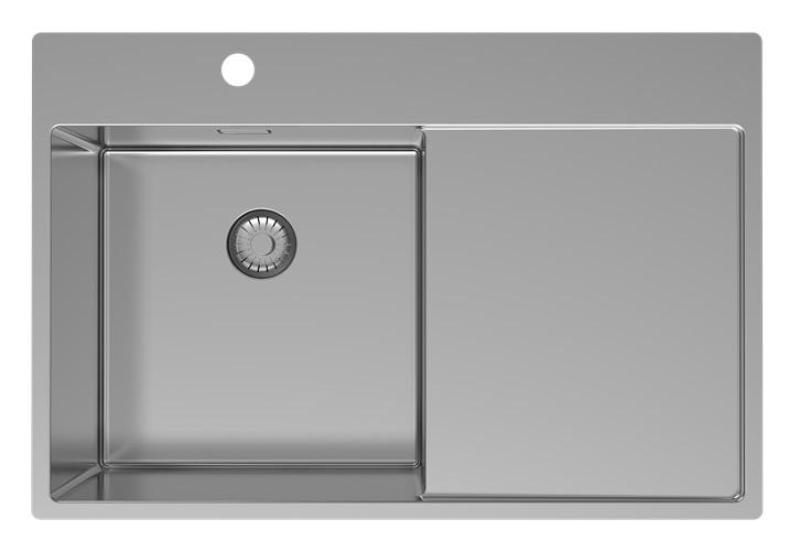 Pure.Sink Exclusivo Stainless Steel Sink with Draining Area 78x52 cm Tapwing left PEX4078LT-02