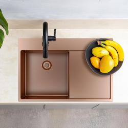 Pure.Sink Exclusivo Kuparinen tiskiallas tippa-alueella 78x52 cm Tapwing vasemmalla PEX4078LT-62