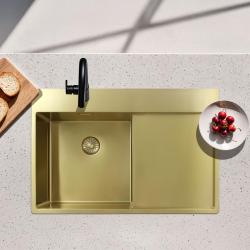 Pure.Sink Exclusivo Kultainen tiskiallas valutusalueella 78x52 cm Tapwing oikealla PEX4078RT-60
