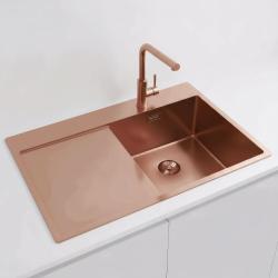 Pure.Sink Exclusivo Kuparinen tiskiallas tiputusalueella 78x52 cm Tapwing oikea PEX4078RT-62
