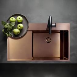 Pure.Sink Exclusivo Kuparinen tiskiallas valutusalueella 86x52 cm Tapwing vasemmalla PEX5086LT-62