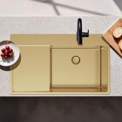 Pure.Sink Exclusivo Kultainen tiskiallas valutusalueella 86x52 cm Tapwing oikealla PEX5086RT-60
