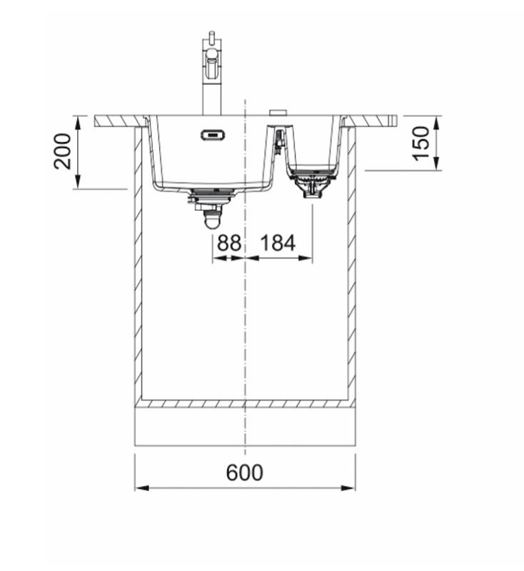 Franke Maris MRG 260-34-15 Fragranite Coffee Cream Sink Right Side Flush Mount 135.0725.669