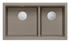 Quadri Newport II Tupla Taupe Graniitti Päälle Asennettava Tiskiallas 76x45 cm RST tulppa 1208971372