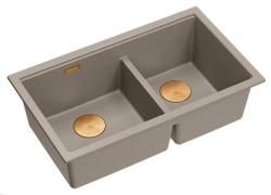 Quadri Newport II Kaksinkertainen Taupe Graniitti Alakaappi Pesuallas 702 x 390 mm Kuparitulpalla 1208971377