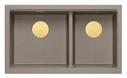 Quadri Newport II Tuplatakki Granit Alakaappi Pesuallas 702 x 390 mm Kultaisella tulppalla 1208971382