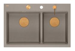 Quadri Hard Rock Tupla Taupe Graniitti Päälle rakennettava Allas 76x50 cm Kuparitulpalla ja tarvikkeilla 1208971391