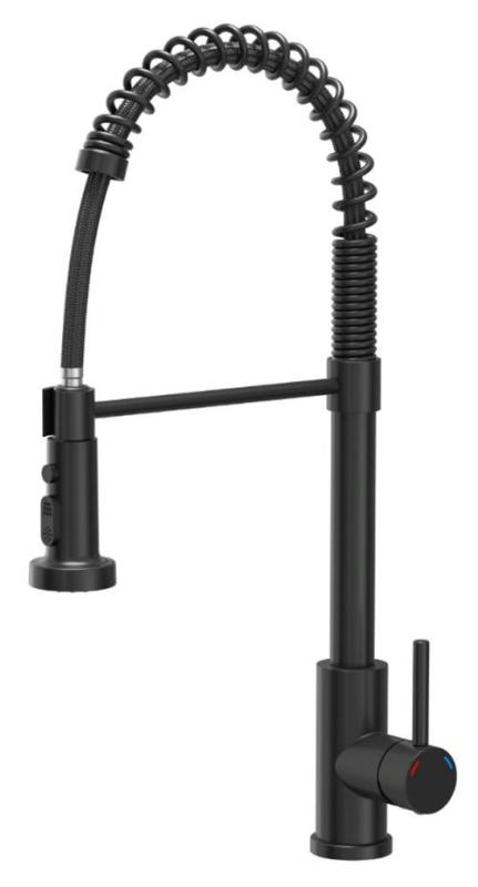 Quadri Redwick -keittiöhana musta, puolijoustavalla ulostulolla ja suihkulla, jossa on 2 suihkutyyppejä sekä vesiestotoiminto 1208971410