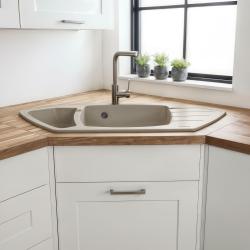 Graniteland Monte Graniittinen beige Kulma-allas päälle asennettava 901x538mm RST-tulpalla 1208971414