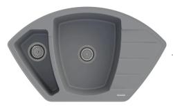 Graniteland Monte Graniitti harmaa Kulma-allas päälle asennettava 901x538mm, RVS Tulpalla 1208971416