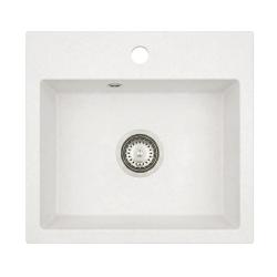 Graniteland Nera Graniittiallas 45x42 cm Valkoinen Päälle asennettava hanareiällä ja RST Tulppa 1208971435