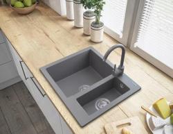 Graniteland Adda Graniittinen Harmaa 1.5 Allas Päälle 600x495mm 1208971456