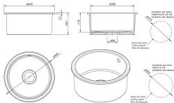 Ausmann Ceramic Ember Keramiikka Valkoinen Pyöreä Tasoon ja Alakaappiin asennettava pesuallas Valkoisella tulppalla 1208971465