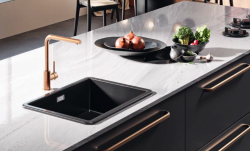 Ausmann Ceramic Ember Keramiikka Matta Musta Neliö Alttasivuallas ja Alapuoli 40 x 40 cm Kuparitulppa 1208971487