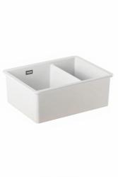 Ausmann Ceramic Ember Keramiikka Valkoinen Puolitoista Allas Päälle- ja Alapuolella 535 x 400 mm kultaisilla tulppilla 1208971506